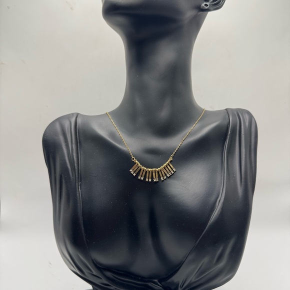 LOFT Gold Necklace with rhinestone Details - Picture 1 of 3